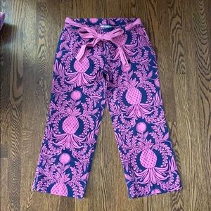 Lilly Pulitzer Sz 4 pink and blue pineapple capris